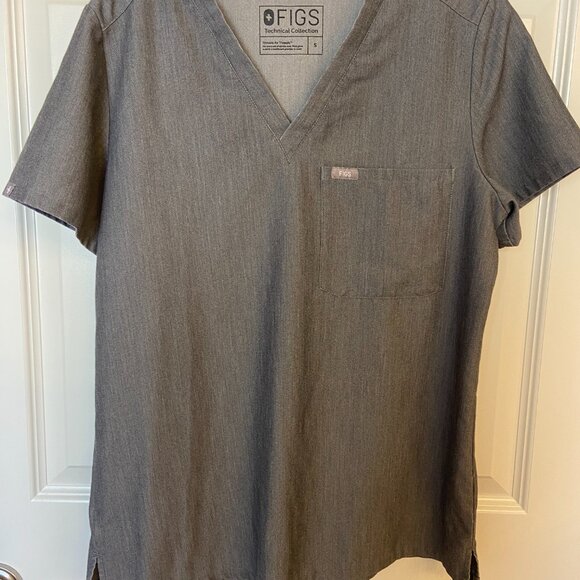 Figs Small Gray Zipper Pant and Scrub Top - Picture 1 of 5